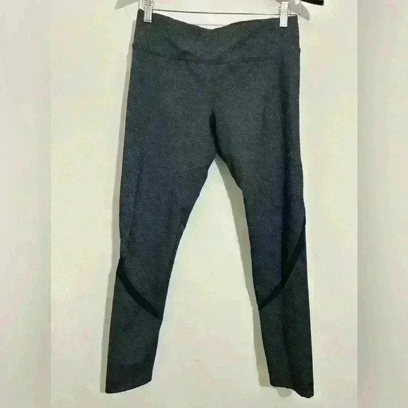 Calvin Klein Active Performance Legging Charcoal Grey Pants Stripes Accent Sz M - Picture 1 of 6